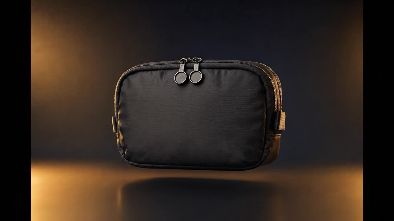 TBK Matte Black belt keeper — front view with dual-pull matte black zipper hardware