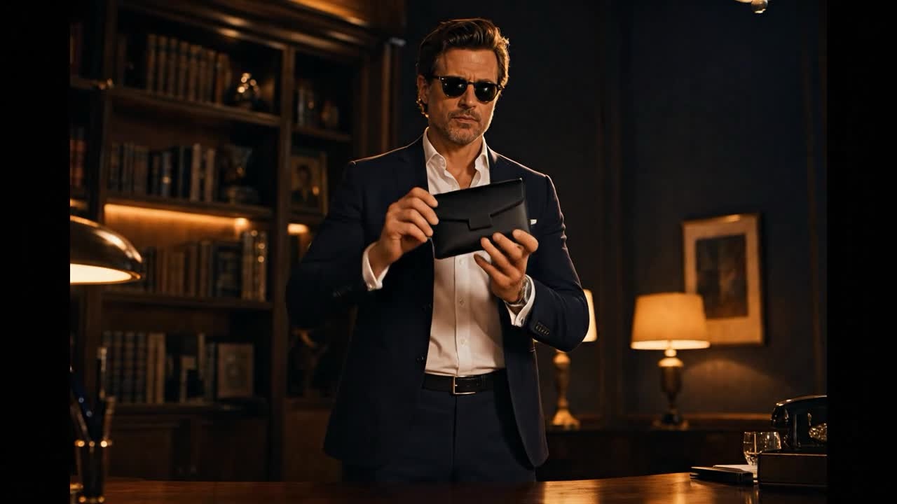 Man in sunglasses holding TBK bag